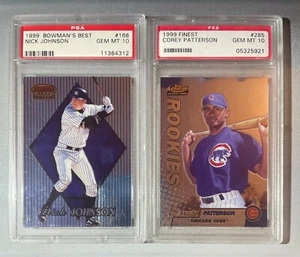 LOT OF (2) 1999 Bowman's Best Finest Nick Johnson Corey Patterson RC PSA 10 - Bild 1 von 2
