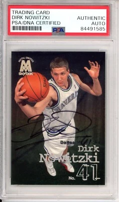 Skybox 1998 metal fundido Dirk Nowitzki novato radiocontrol firmado PSA ADN autógrafo HOF Foto 1 de 2