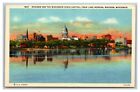 Vintage 1940'S Postcard Downtown Skyline & State Capitol Lake Morona Madison Wi