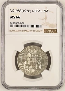 2 Mohars VS 1983/1926, Nepal NGC MS66 Excellent Pop - Picture 1 of 4
