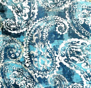 Paisley Designer Canvas Fabric Lite Upholstery 6 in Stock Price for ONE 23 x 26" - Picture 1 of 5