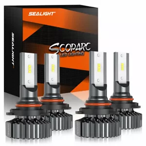 SEALIGHT LED Headlight Bulbs Conversion Kit 9005 9006 High Low Beam Bright White - Picture 1 of 11