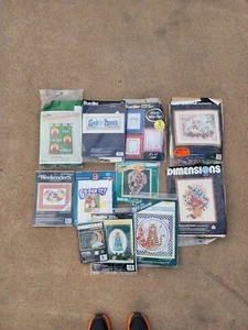 Cross Stitch Lot of 11 Needlepoint Kits Bucilla Dimensions Must See - Picture 1 of 11