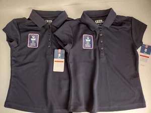 NWT Lot Girls Izod mositure wicking Polo Navy Blue Size XS - Picture 1 of 4