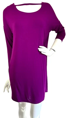 Nuevo con etiquetas Vestido Mittoshop Funda Bambú Corte Manga Larga Bolsillo Ciruela Talla Pequeña Foto 1 de 4