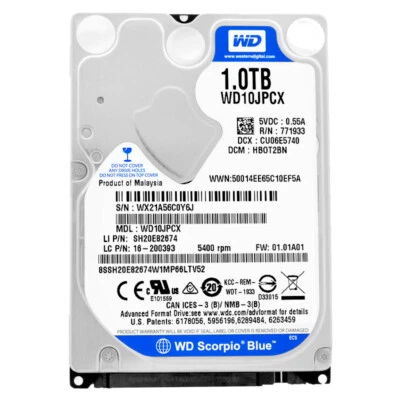 Disco Rigido WD 1TB WD10JPCX 8Mb Cache 5400Rpm SATA III 2.5'' Pollici - Immagine 1 di 4