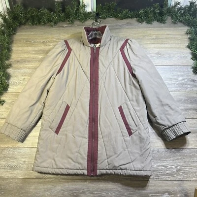 Vintage Coat Size Medium (10-12)Gray Maroon Red Victorian Style Mulberry Street - Image 1 of 4