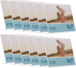 Snap 7X5 Clear Acrylic Self Standing Photo Frame, Set of 12 - Picture 1 of 12