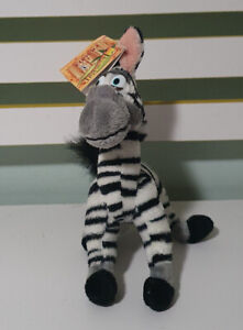 MADAGASCAR MARTY ZEBRA PLUSH TOY WITH TAGS DREAMWORKS 2005 RUSS 17CM SEATED