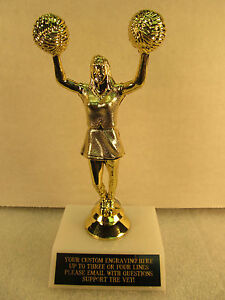 Cheerleading Trophy Award  Pon Pon 7"  FREE Custom Engraving  *SUPPORT THE VET*