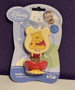 Vintage Disney Baby Winnie The Pooh Pacifier & Holder New Sealed Extremely Rare - Picture 1 of 2
