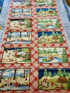 Cotton Fabric Panel HAPPY CAMPERS American Jane Moda  Sandy Klop Pattern #21200 - Picture 1 of 7