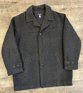 MEN'S Roundtree and Yorke Outdoors 100% WOOL  DRESS COAT Size XL Charcoal - Picture 1 of 13