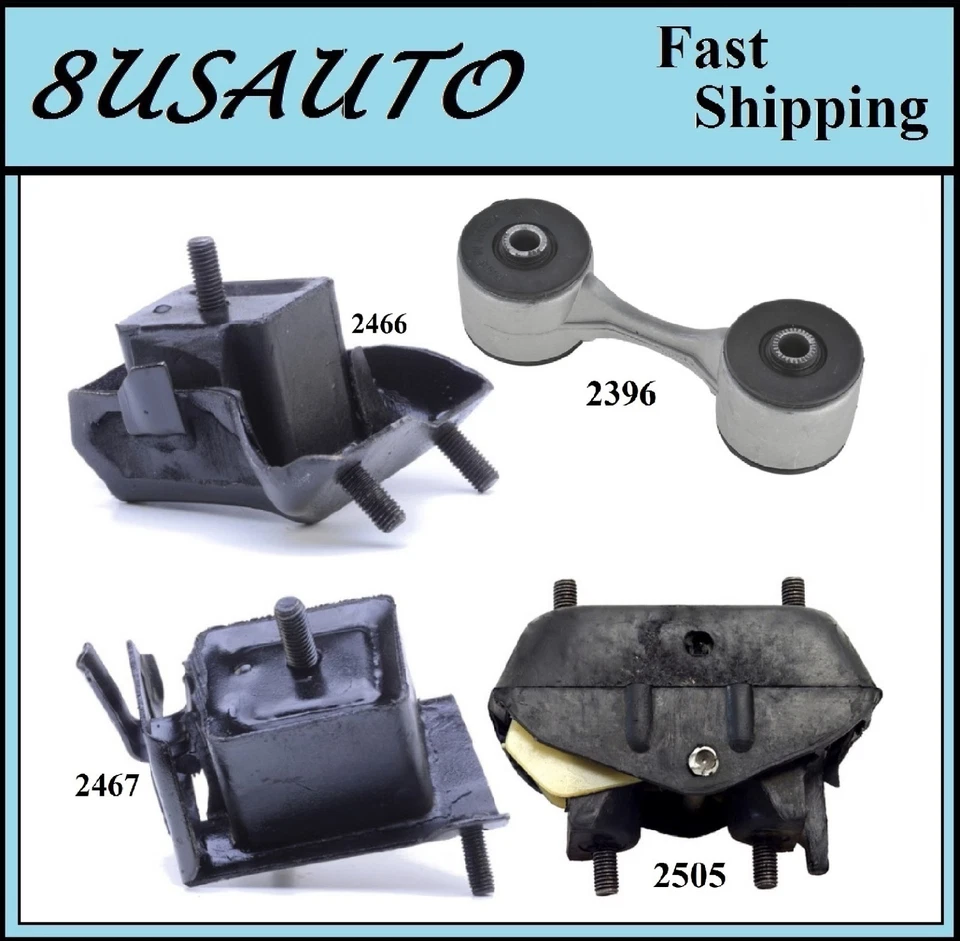 4 piezas montaje de motor y transmisión apto para Chevrolet Citation 1980-1981 2,5 L y 2,8 L Foto 1 de 4