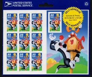 US STAMP SHEET: Scott 3204 "Sylvester & Tweety" LOONEY TUNES Pane of 10 MNH 1998 - Picture 1 of 1