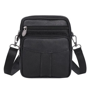 Men's Boys Handbags Shoulder Small Leather Cross Body Messenger Side Bag - Picture 1 of 18