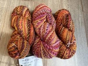 Handspun Wool Art Yarn Merino Silk Fibres Bundle Destash - Picture 1 of 4