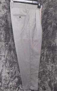 Roundtree & Yorke grau karierte plissierte Anzughose 33 x 32 Poly/Viskose - Bild 1 von 3