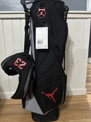 Jordan #23 Fade Away Carry Stand 6-Way Golf Bag Black Gray Red RARE NWT - Image 1 of 4