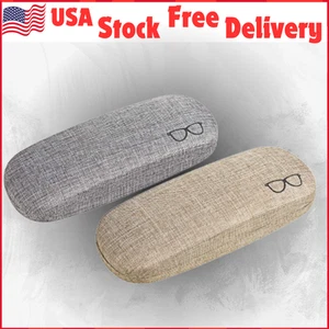 Hard Shell Eyeglasses Glasses Case Linen Protective Case For Sunglasses, 2 Pack - Picture 1 of 12