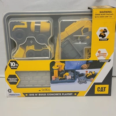 CAT Dig N’ Build Concrete Playset * 10 Realistic Construction Piece  - Image 1 of 4