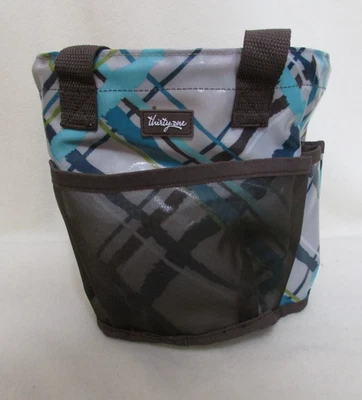Thirty One Shower Power Round About Caddy verde azulado mar malla escocesa asas Foto 1 de 4