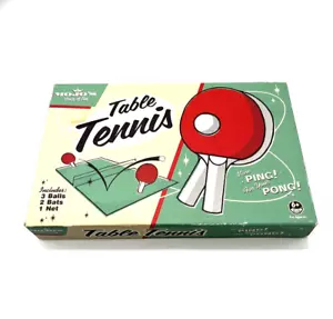 Juego de viaje de ping pong de tenis de mesa 3 bolas 2 bates 1 red mojos casa de diversión NUEVO - Imagen 1 de 6