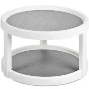 2 Tier Rotating Spice Rack Organizer Lazy Susan Turntable for Pantry Kitchen - Picture 1 of 8