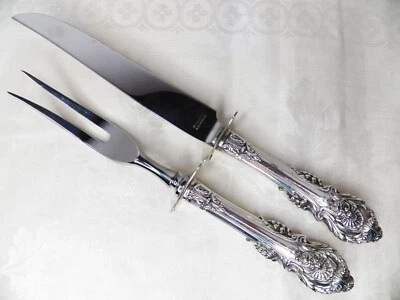 MANGO DE PLATA ESTERLINA WALLACE SIR CHRISTOPHER 2 PIEZAS. JUEGO DE TALLA SIN MONOGRAMA Foto 1 de 4