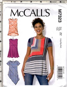 "Misses' Tops" ©2015 McCall's Schnittmuster Handarbeit # M7323 ZZ Größen Lrg-Xlg-Xxl - Bild 1 von 5