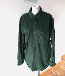 Levis Levi's corduroy overshirt Shacket shirt jacket Green L relaxed Fit - Picture 1 of 15
