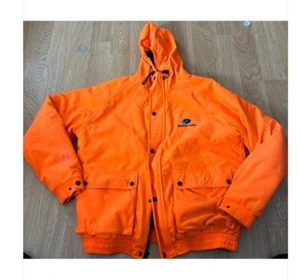 Mossy Oak Hooded Jacket Blaze Orange Hunting Outdoor Zip Up Hoodie Men's Size L - Picture 1 of 5