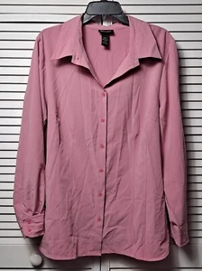 LANE BRYANT Women Size 18/20 Pink Collared Button Up Long Sleeve Blouse EPOC - Picture 1 of 6
