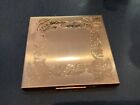 Vintage Authentic Signed Pell Fifth Avenue Gold Etched Powder Compact No Res