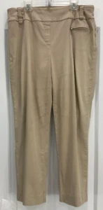 Eight Clovers Women's Pull On Casual Pants Size 14 Wide Waist Light Beige 105 - Picture 1 of 12