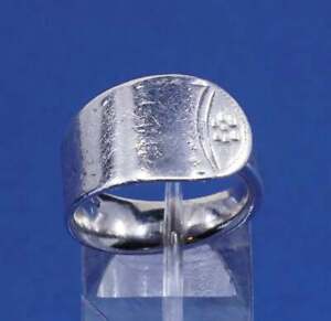 sz 5.5, vtg Sterling silver handmade ring, 925 pat 1932 spoon band, stamped A