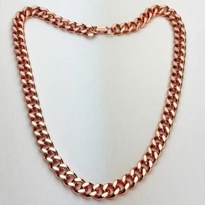 Pure Solid Copper 3 Line Design Women And Men Chain Necklace Copper CPN12 - Picture 1 of 7