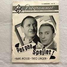 Sieben Jahre Pech Hans Moser, Ida Wüst, Olly Holzmann 1940 Danish Movie Program