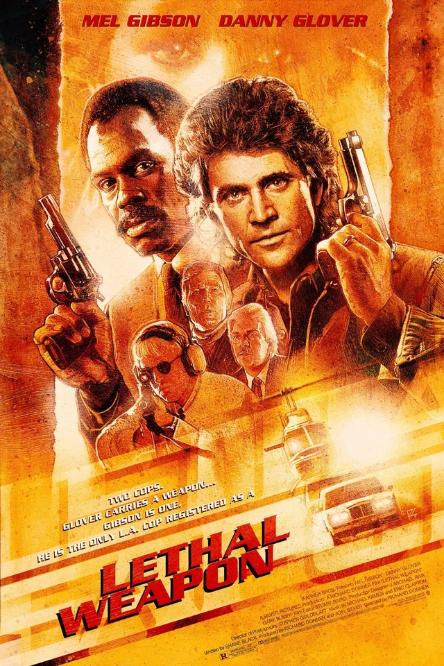 Lethal Weapon movie poster (b) - Mel Gibson, Danny Glover - 11 x 17 inches