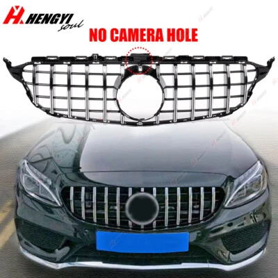 GTR Style Silver Front Grille For Mercedes Benz C Class W205 C250 C350 15-18 - image 1 of 4