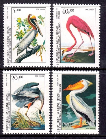 Guinea - Bissau 1985 Audubon Birds Complete Mint MNH Set SC C50-C53 Cover