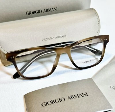 Giorgio Armani AR 7195 5734 Men Eyeglasses Frame Brown Havana 55-18mm - Image 1 of 4