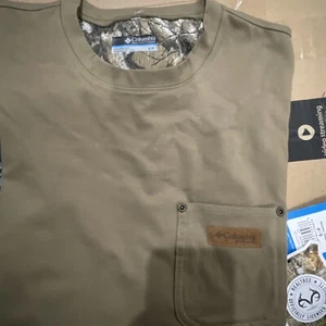 Columbia Roughtail Work LS Pocket Tee Size Small Brown Color Real Tree Edge - Picture 1 of 11