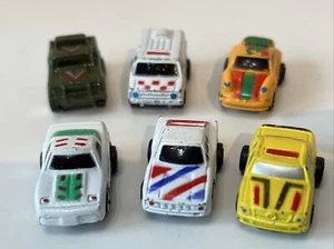 Lot Of 6 Vintage Mini Micro Die Cast Cars Pull Back Wind Up - Picture 1 of 5