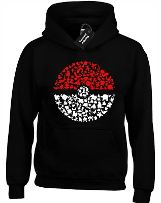 GOTTA CATCH EM ALL HOODY HOODIE FUNNY POKEGAME CARTOON BIG SIZE 3XL 4XL 5XL - Image 1 of 4