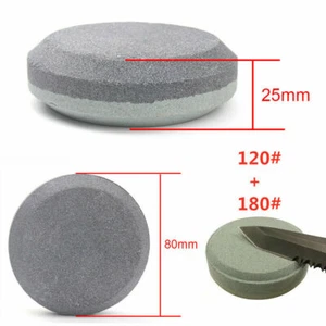 Puck Round Hand Tool Axe Sharpening Stone Blade Sharpener Whetstone Dual Grit - Picture 1 of 7