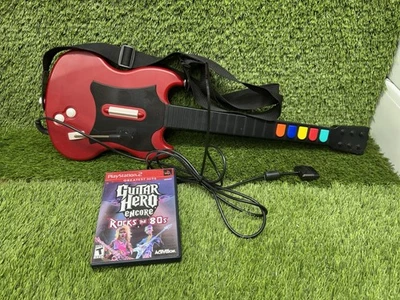 Guitar Hero Gibson SG Red Octane Wired Controller Playstation 2 PS2 PSLGH W/GH3 - Image 1 of 2