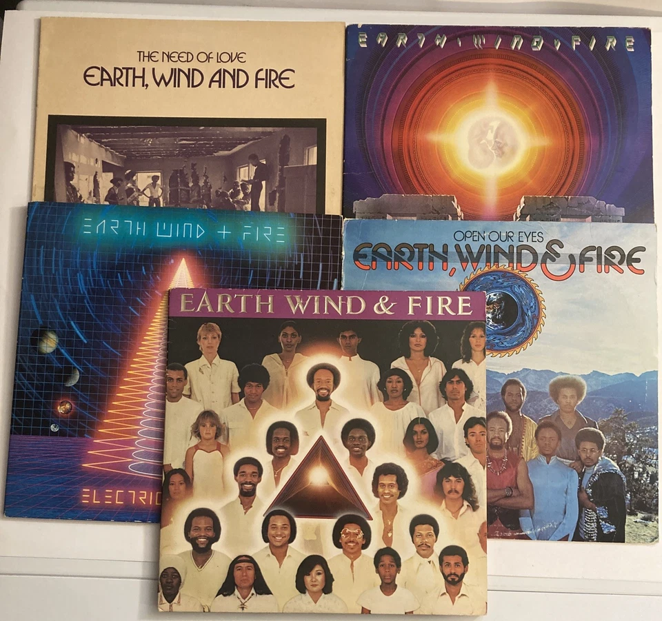 Earth Wind Fire Vinyl LP LOT Need Of Love I Am Faces Open Our Eyes Electric - Image 1 of 4