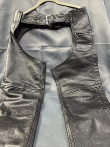 Cuero Jamin - Gorras de motociclista negras - con cremalleras, bolsillo y broches de presión - Talla XS - Imagen 1 de 12