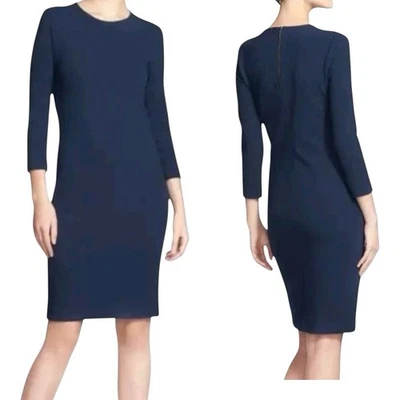 Vince 3/4 Sleeve Crew Neck Professional Sheath Stretch  Aqua Blue Dress Size M - Image 1 of 4